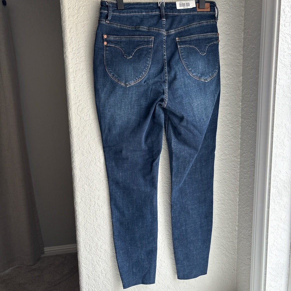 Judy Blue Womens Jeans 11/30 Dark Wash Blue High Rise Skinny Fit‎ Raw Hem NWT - Picture 2 of 15